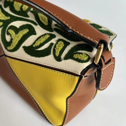 Loewe x William De Morgan Puzzle Small Embroidered Brown Yellow Multicolor