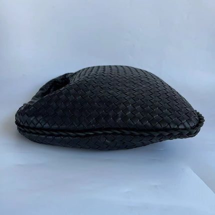 Bottega Veneta Veneta Intrecciato Hobo Bag Medium Black Leather 47cm