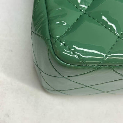 Chanel Classic Flap Rectangular Mini Green Patent Leather Silver Hardware 2016-2017