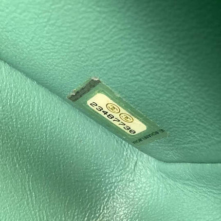 Chanel Classic Flap Rectangular Mini Green Patent Leather Silver Hardware 2016-2017