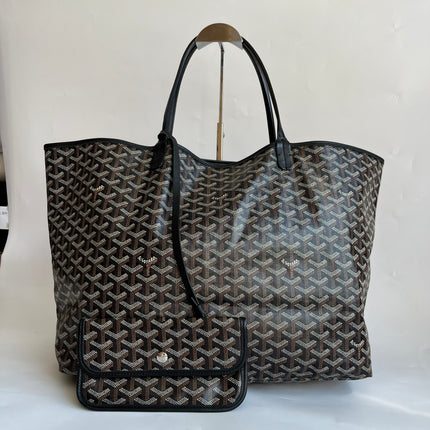 Goyard Saint Louis GM Tote Large Black Goyardine Canvas 2019-Luxbags