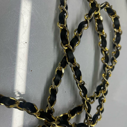 Chanel Vintage Mini Half Moon Flap Bag Black Lambskin Leather Gold Hardware 1986-1988