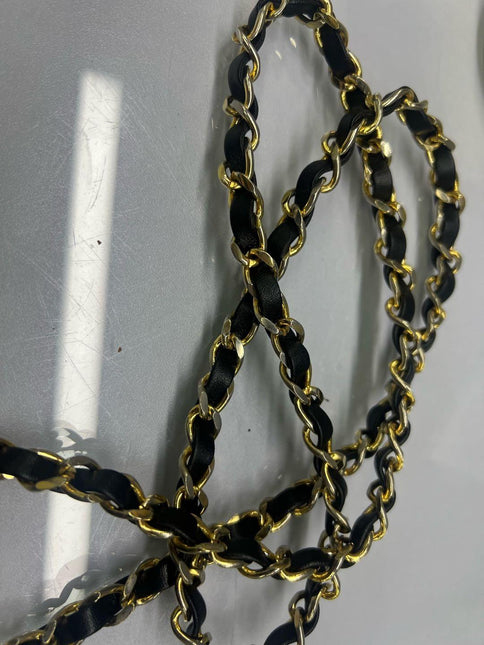 Chanel Vintage Mini Half Moon Flap Bag Black Lambskin Leather Gold Hardware 1986-1988