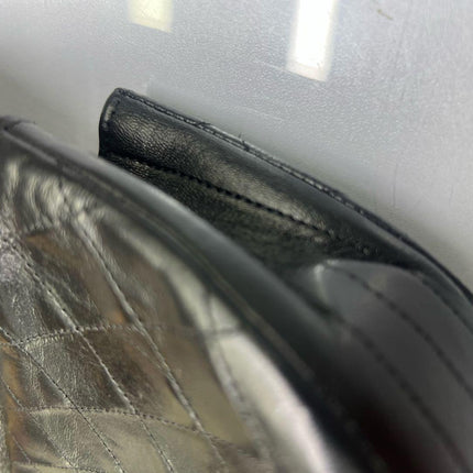 Chanel Vintage Mini Half Moon Flap Bag Black Lambskin Leather Gold Hardware 1986-1988