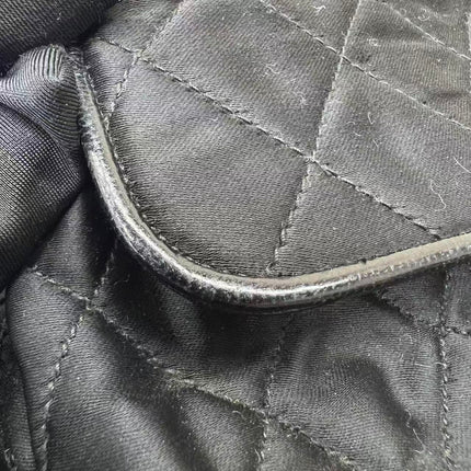 Chanel Vintage Black Fabric Flap Bag with Woven Gold Chain Strap