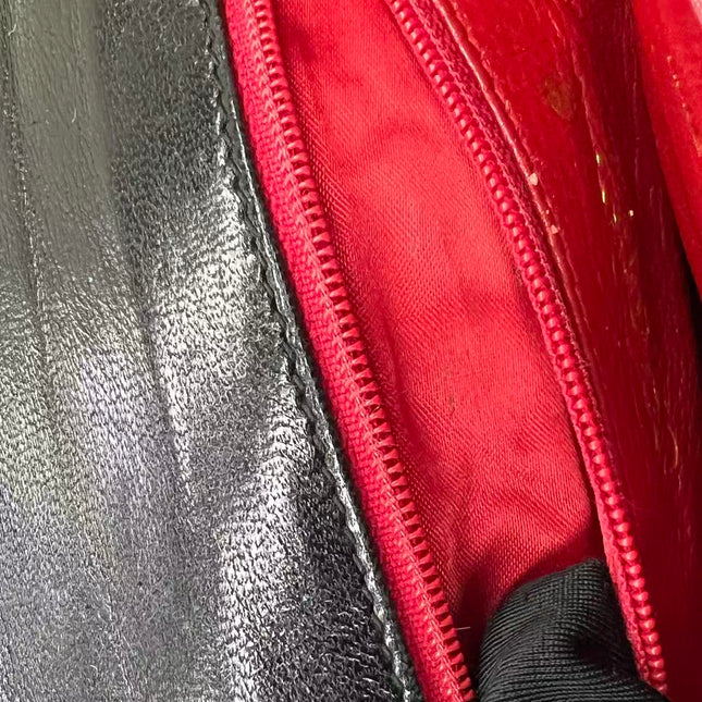 Chanel Vintage Black Fabric Flap Bag with Woven Gold Chain Strap