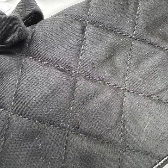 Chanel Vintage Black Fabric Flap Bag with Woven Gold Chain Strap