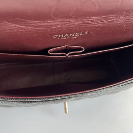 Chanel Classic Flap Jumbo Black Caviar Leather Double Flap Silver Hardware 2011