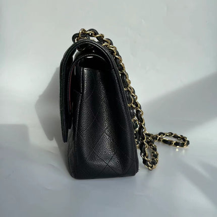 Chanel Classic Flap Jumbo Black Caviar Leather Double Flap Gold Hardware 2011-2012