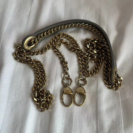 Lady Dior Mini Metallic Grey Calfskin Leather Beads and Mirrors Gold Hardware 2020