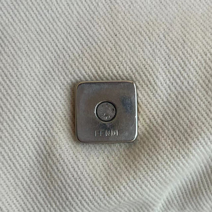 Fendi Mamma Baguette Vintage White Denim Yellow Snake-Skin Leather Strap Shoulder Bag