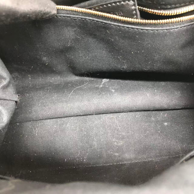 Balenciaga Pouch Black Crocodile Pattern Shiny Calfskin Leather With Strap