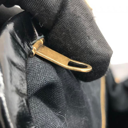 Balenciaga Pouch Black Crocodile Pattern Shiny Calfskin Leather With Strap