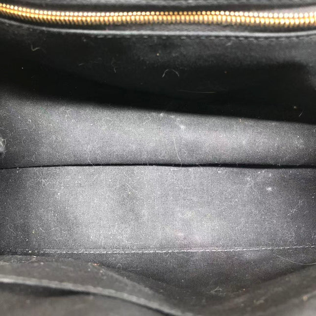 Balenciaga Pouch Black Crocodile Pattern Shiny Calfskin Leather With Strap