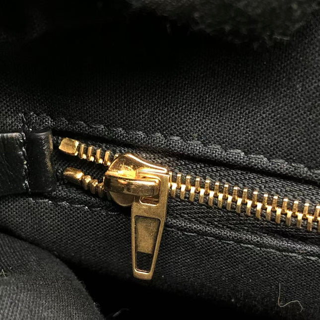 Balenciaga Pouch Black Crocodile Pattern Shiny Calfskin Leather With Strap