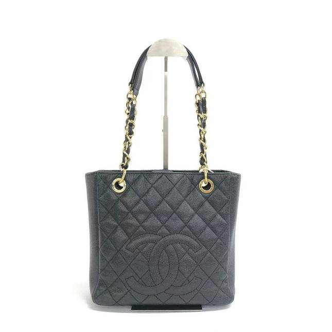 Chanel PST Petite Shopping Tote Black Caviar Leather Gold Hardware 2012-Luxbags