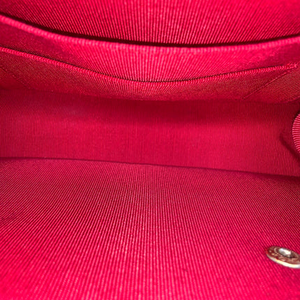 Chanel Black Quilted Jersey Reissue Frame Bag Cotton Chain Strap Red Kisslock Pouch