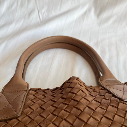 Bottega Veneta Cabat PM Intreccio Leather Tote Bag Chocolate Brown 32cm