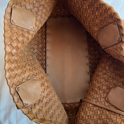 Bottega Veneta Cabat PM Intreccio Leather Tote Bag Chocolate Brown 32cm