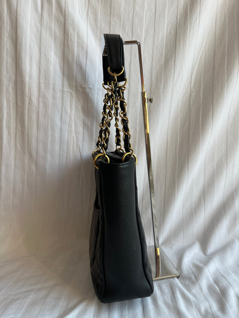 Chanel PST Petite Shopping Tote Black Caviar Leather Gold Hardware 2012