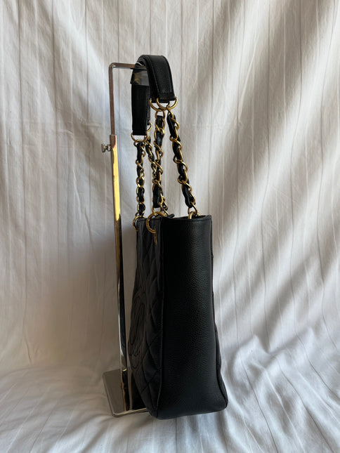 Chanel PST Petite Shopping Tote Black Caviar Leather Gold Hardware 2012