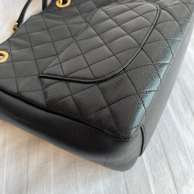 Chanel PST Petite Shopping Tote Black Caviar Leather Gold Hardware 2012