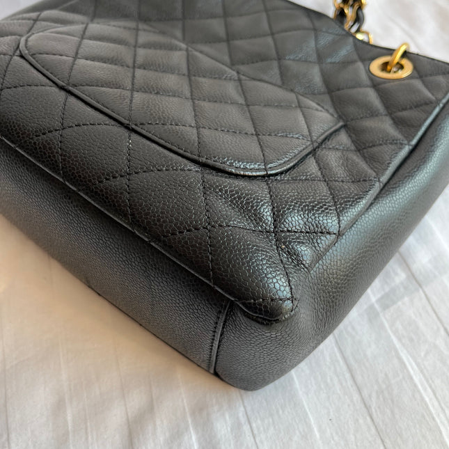 Chanel PST Petite Shopping Tote Black Caviar Leather Gold Hardware 2012