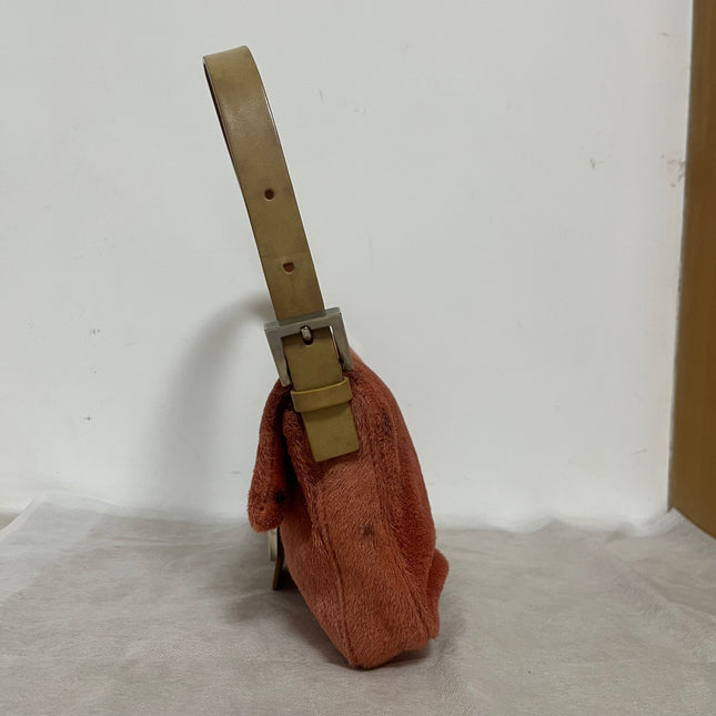 Fendi Baguette Vintage Pony Hair Coral Pink Animal Print