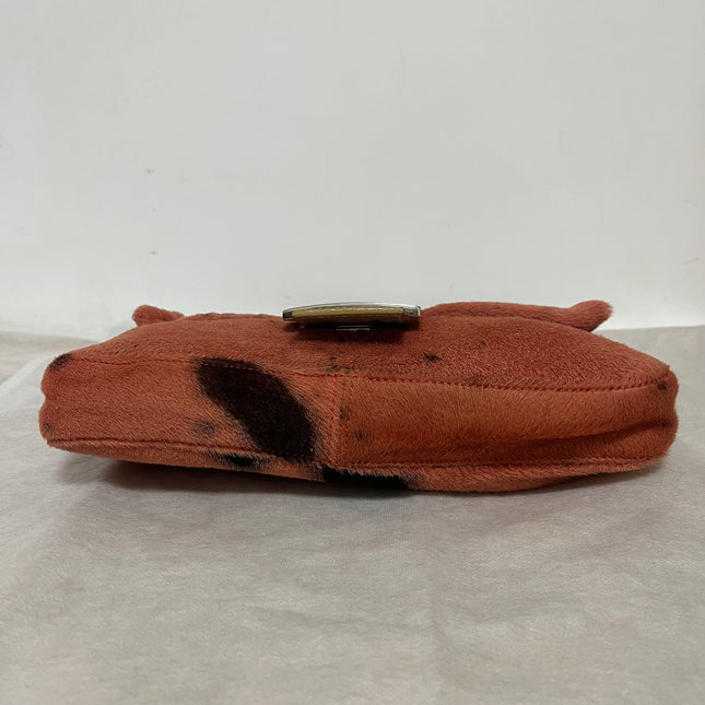Fendi Baguette Vintage Pony Hair Coral Pink Animal Print