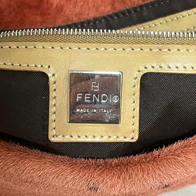 Fendi Baguette Vintage Pony Hair Coral Pink Animal Print