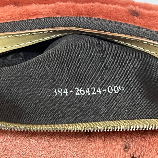 Fendi Baguette Vintage Pony Hair Coral Pink Animal Print