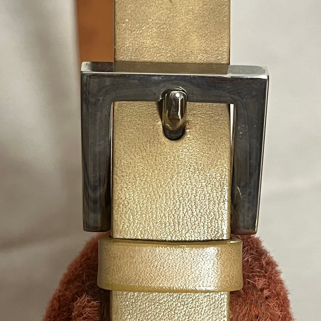 Fendi Baguette Vintage Pony Hair Coral Pink Animal Print