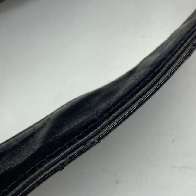 Chanel Vanity Case Vintage Black Patent Leather Silver Clasp Hardware