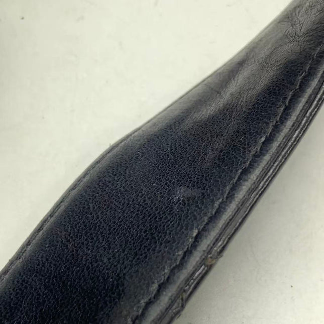 Chanel Vanity Case Vintage Black Patent Leather Silver Clasp Hardware