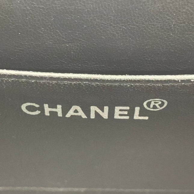 Chanel Vanity Case Vintage Black Patent Leather Silver Clasp Hardware