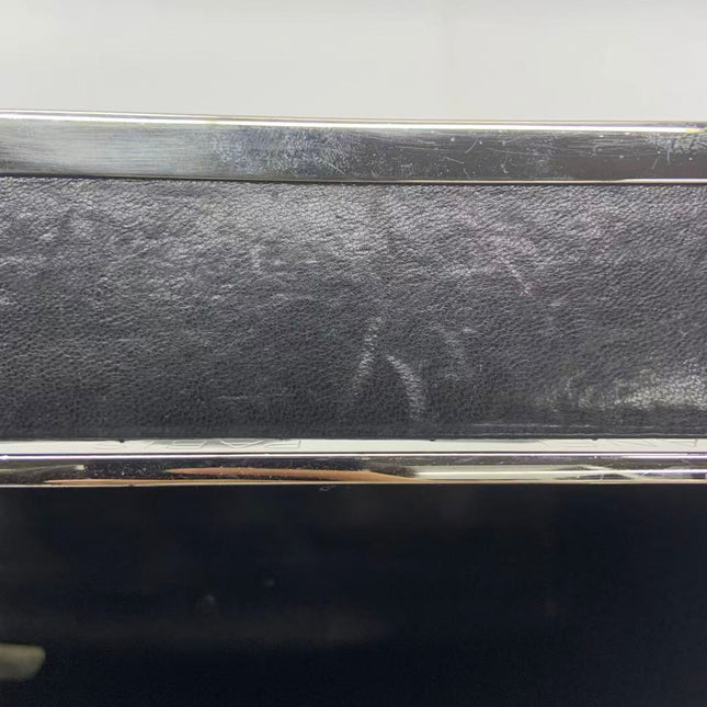 Chanel Vanity Case Vintage Black Patent Leather Silver Clasp Hardware