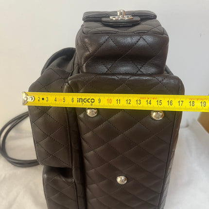 Chanel Cambon Large Dark Brown Calfskin Leather Double Strap Handbag