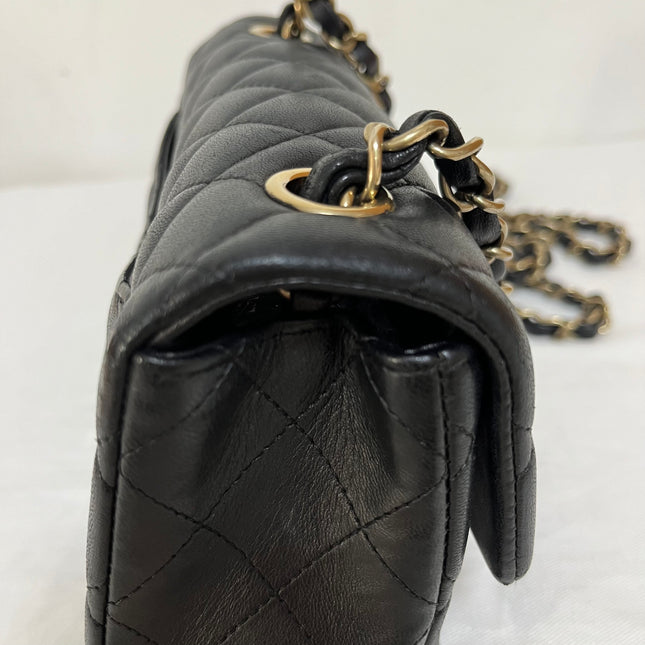 Chanel Classic Flap Rectangular Mini 2014 Black Lambskin Leather Gold Hardware