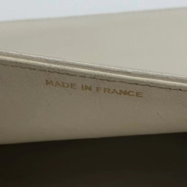 Chanel 1989-1991 White Lambskin Trapezium Shape Flap Bag