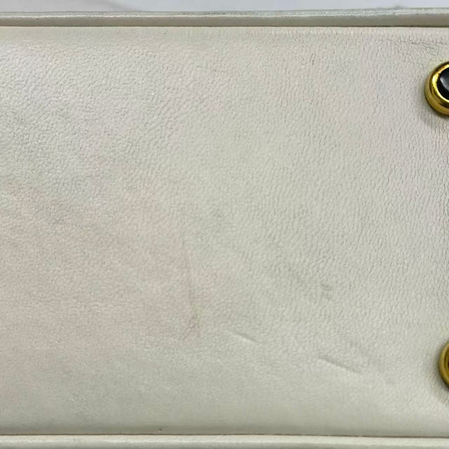 Chanel 1989-1991 White Lambskin Trapezium Shape Flap Bag