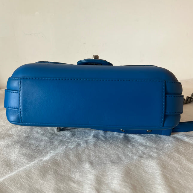 Chanel Rock My Shoulder Flap Bag Small Blue Quilted Calfskin Leather