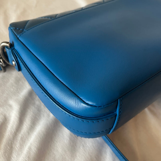 Chanel Rock My Shoulder Flap Bag Small Blue Quilted Calfskin Leather