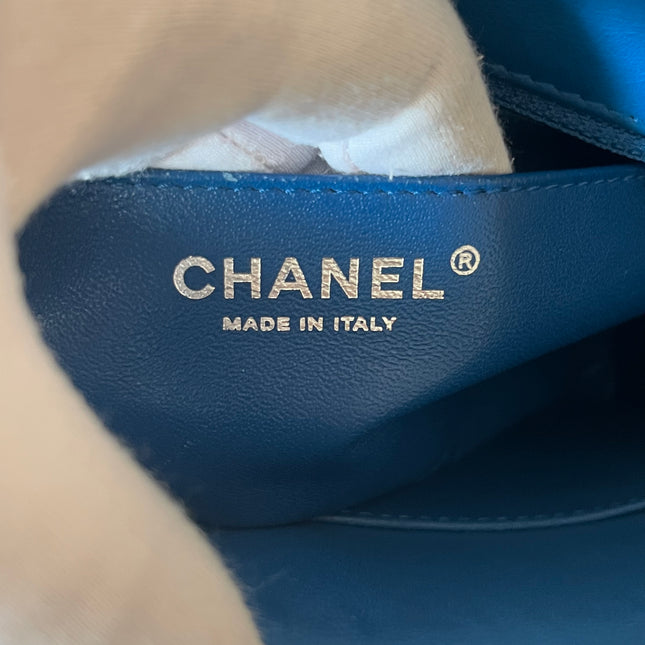 Chanel Rock My Shoulder Flap Bag Small Blue Quilted Calfskin Leather