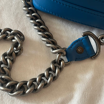 Chanel Rock My Shoulder Flap Bag Small Blue Quilted Calfskin Leather