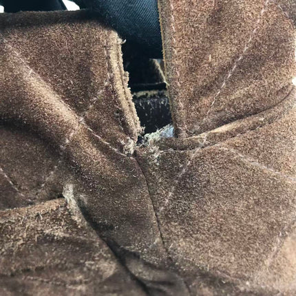 Chanel Vintage Kelly Brown Suede Leather Shoulder Bag Silver Hardware, 1996-1997