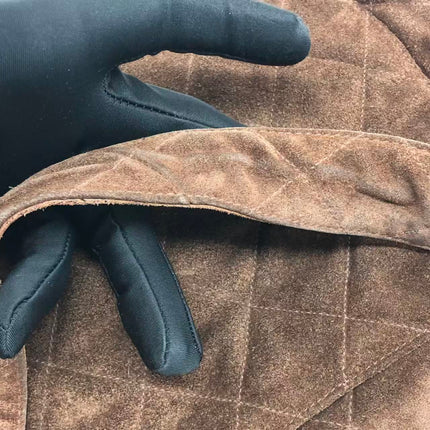 Chanel Vintage Kelly Brown Suede Leather Shoulder Bag Silver Hardware, 1996-1997