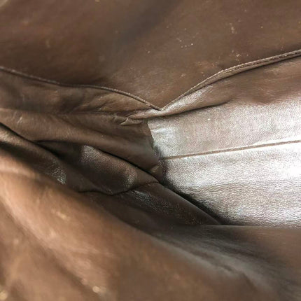 Chanel Vintage Kelly Brown Suede Leather Shoulder Bag Silver Hardware, 1996-1997