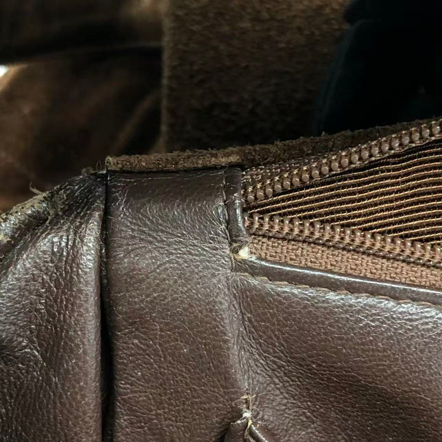 Chanel Vintage Kelly Brown Suede Leather Shoulder Bag Silver Hardware, 1996-1997