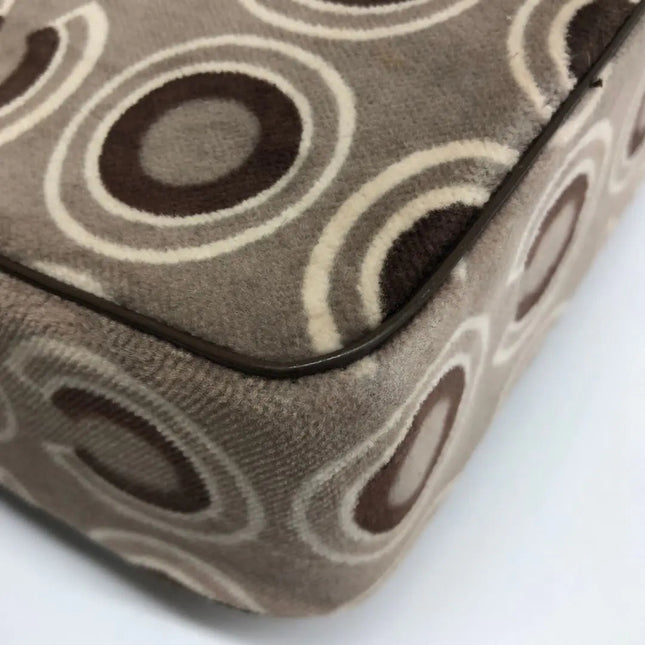 Chanel 2002 Coco Flap Top Handle Box Bag Velvet Grey