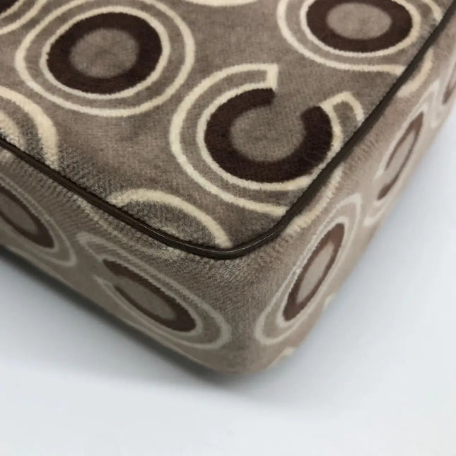 Chanel 2002 Coco Flap Top Handle Box Bag Velvet Grey